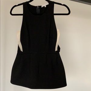 Stella McCartney black and nude mesh peplum top